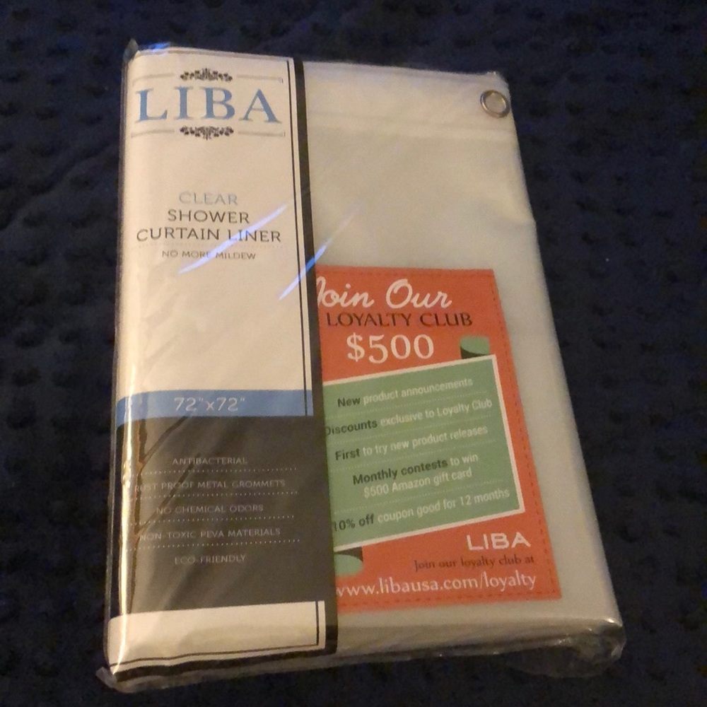 Shower Liner Clear 72”x72” Antibacterial
